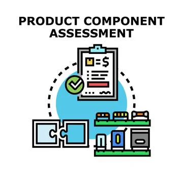 Product component assessment identifying quality and cost Stock Illustration