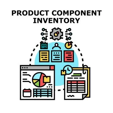Product component inventory management tracking system concept イラスト素材
