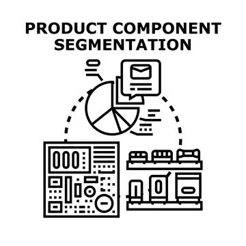 Product component segmentation illustrating market analysis Stock Illustration