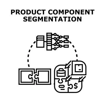 Product component segmentation process optimizing business strategy Stock Illustration