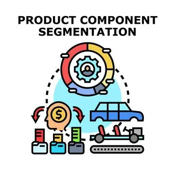 Product component segmentation strategy for business process Stock Illustration
