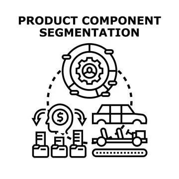 Product component segmentation strategy for business process Stock Illustration