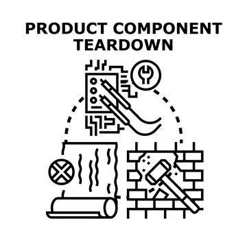 Product component teardown process vector concept Stock Illustration