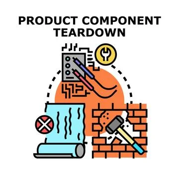 Product component teardown process vector concept Stock Illustration
