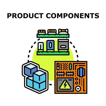 Product components structure manufacturing and assembly process Stock Illustration