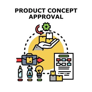 Product concept approval development process illustration Stock Illustration