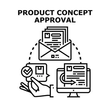 Product concept approval process workflow document review Stockillustratie