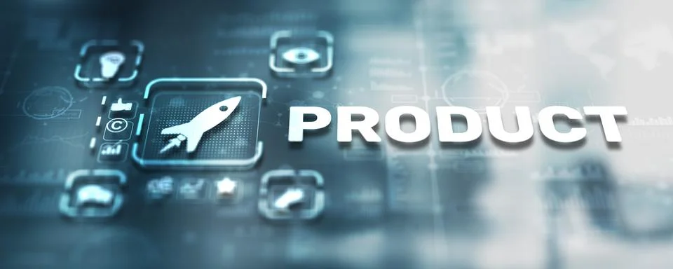 Product concept. Business development elements. Abstract Background Stock Illustration