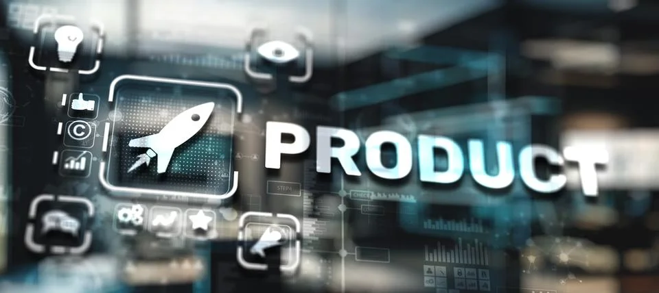 Product concept. Business development elements. Abstract Background Stock Illustration