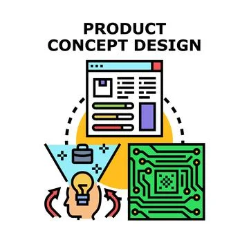 Product concept design creating new ideas development process 스톡 일러스트