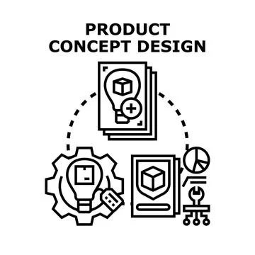 Product concept design developing new creative business solutions Stock Illustration