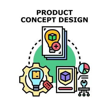 Product concept design developing new creative business solutions Stock Illustration