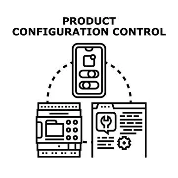 Product configuration control concept for management system Stock Illustration