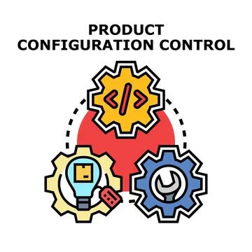 Product configuration control with development and delivery processes Stock Illustration