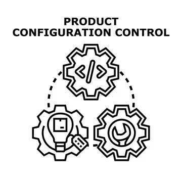 Product configuration control with development and delivery processes Stock Illustration