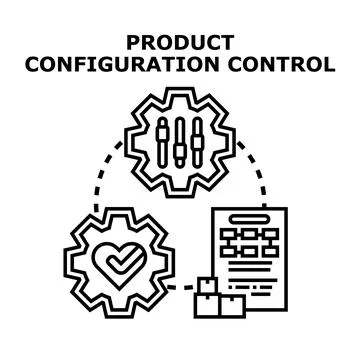 Product configuration control system management process Illustrazione stock