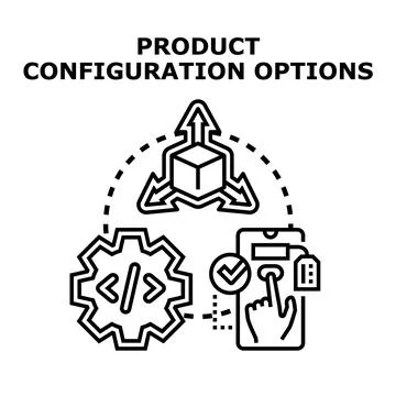 Product configuration process concept with customization options Stock Illustration
