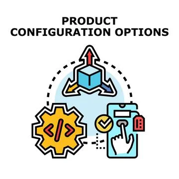 Product configuration process concept with customization options Stock Illustration