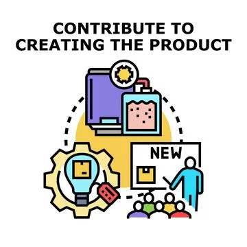 Product creating process development launch contribution concept Illustrazione stock