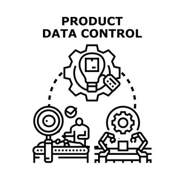 Product data control system managing information flow 库存插图