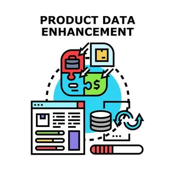 Product data enhancement process with digital solutions Stock Illustration