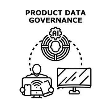Product data governance concept managing digital information 스톡 일러스트