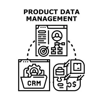 Product data management concept connecting customer and business processes Stock Illustration