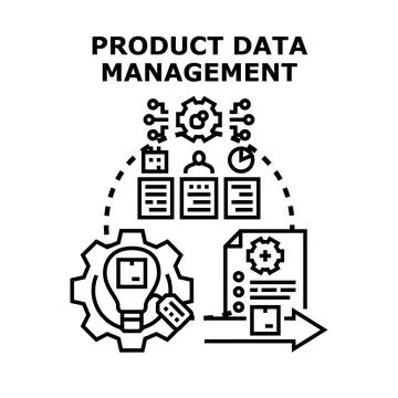 Product data management concept optimizing business processes Stock Illustration