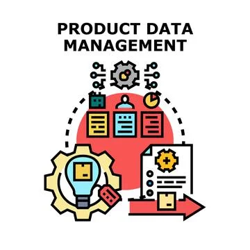 Product data management concept optimizing business processes Stock Illustration