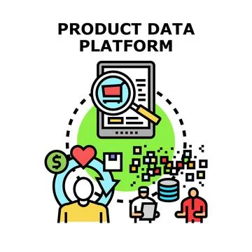 Product data platform managing information for customer experience Stock Illustration
