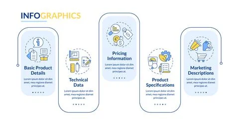 Product data sheet rectangle infographic vector Stock Illustration