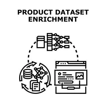 Product dataset enrichment workflow optimizing information management process Illustration