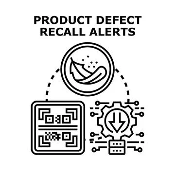 Product defect alert and recall system concept Illustrazione stock