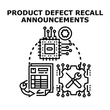 Product defect recall announcements vector concept Stock Illustration