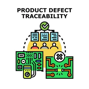 Product defect traceability process for quality control Illustrazione stock
