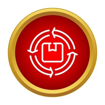 Product delivery cycle and return logistics icon Stock Illustration