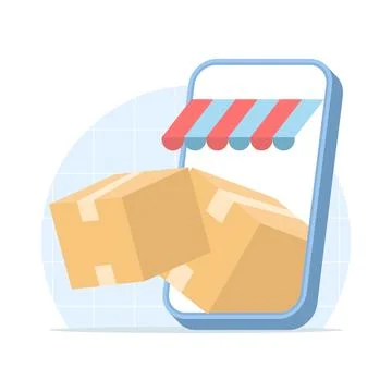 Product delivery with handheld tracking device and mobile tracking Stock Illustration