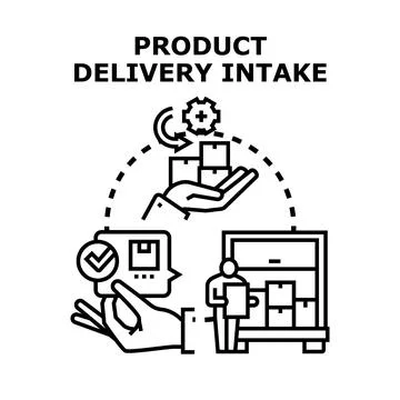 Product delivery intake process receiving and checking goods 库存插图