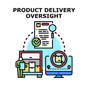 Product delivery oversight vector concept illustration Stock Illustration