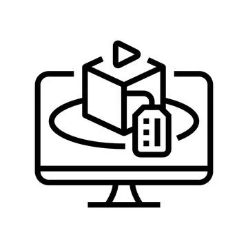 Product demonstration technical sales engineer line icon vector illustration Stock Illustration