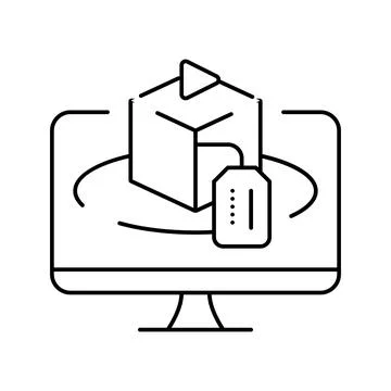 Product demonstration technical sales engineer line icon vector illustration Stock Illustration