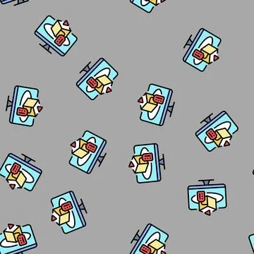 Product demonstration technical sales engineer vector seamless pattern イラスト素材