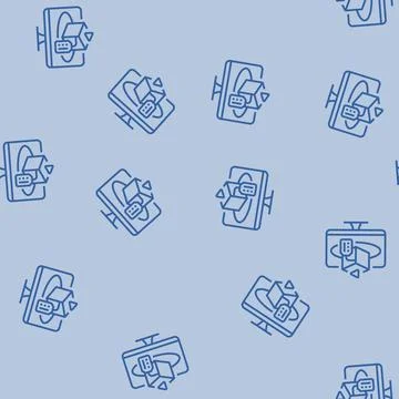 Product demonstration technical sales engineer line seamless pattern Stock Illustration