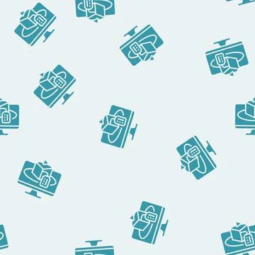 Product demonstration technical sales engineer glyph seamless pattern イラスト素材