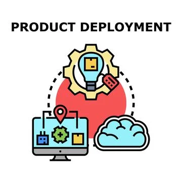 Product deployment process planning and market launch Illustrazione stock