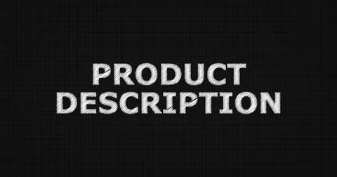PRODUCT DESCRIPTION text on board Illustrazione stock