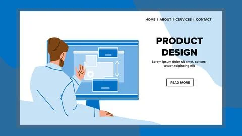 Product Design Developing Designer Artist Vector Stock Illustration