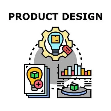 Product design process developing new ideas Stock Illustration