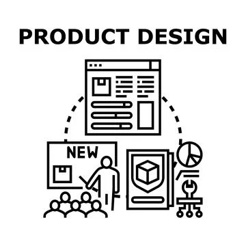 Product design process developing new creation icon Stock Illustration