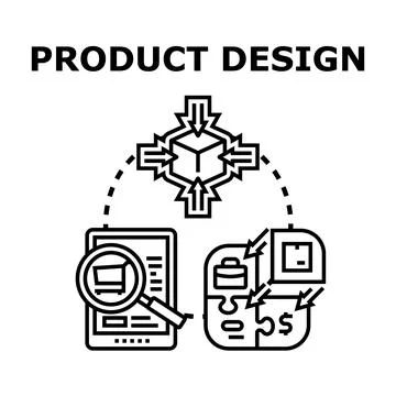 Product design process optimizing business development concept Stock Illustration